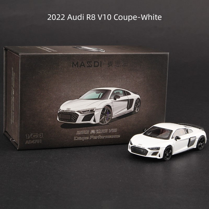 Massdi 1:64 Audi R8 V10 Coupe Performance 2022 Carro Modelo Liga Miniatura Supercarro Veículo Diecast Brinquedo