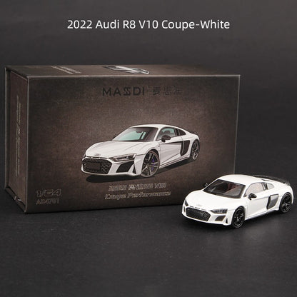 Massdi 1:64 Audi R8 V10 Coupe Performance 2022 Carro Modelo Liga Miniatura Supercarro Veículo Diecast Brinquedo