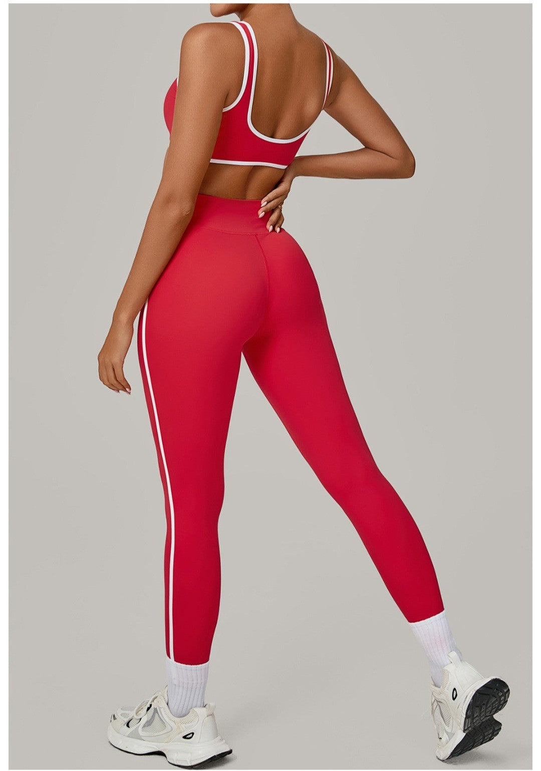 Yoga Suit Sports Fitness High Waist Peach Hip Tight Removable Padding Sports Bra Outfit Running Workout Clothes Gym Leggings Set