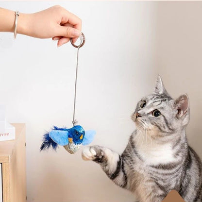 Brinquedo Interativo de Pássaros para Gatos, Brinquedo Sonoro de Gatnip para Perseguir e Provocar, Brinquedo de Gato Suspenso na Parede, Gato se Diverte Sozinho