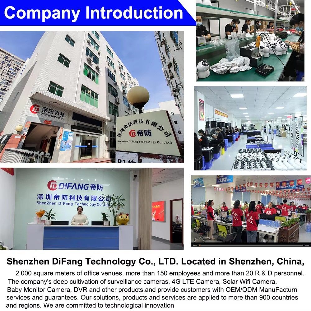 DIFANG 20MP 4 Screens WiFi Security Camera Outdoor 5X  Zoom Quad Lens Auto Tracking Waterproof Night Vision CCTV Cameras