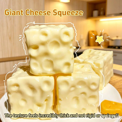 Genuine Vaseline Filled Giant Cheese Squishy Toy 1/3Pcs Soft Squeeze Stress Relief Ball Cute Cheese Shape Slow Rebound Fidget