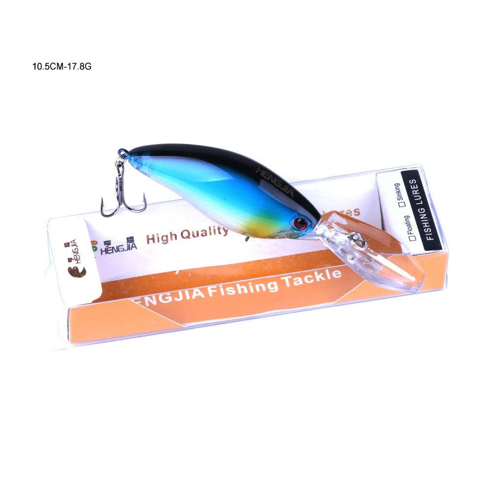 HENGJIA 13G 9CM Iscas de Pesca Rock Crank Bait Crankbait Minnow Baixo Anzóis Triplos Isca Dura Wobbler Língua Longa e Grande