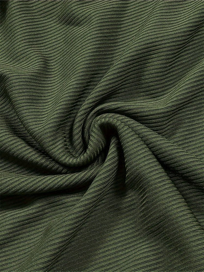 Plus Size 2024 Spring/Summer New  Solid Ruched Drawstring Split Skirt, Casual Bodycon Stretchy Skirt For Spring & Summer, Women