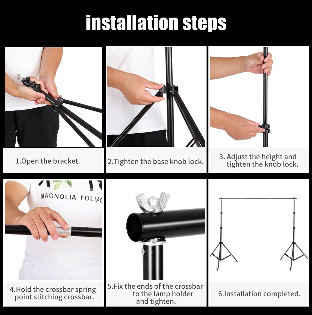Photography Backdrop Stand Photo Studio Background Backdrops Chromakey Green Screen Support System Frame Carry Bag Light Kits