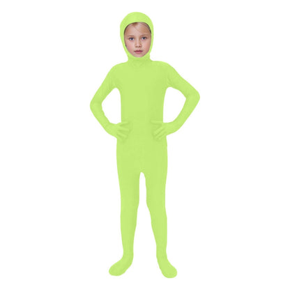Kids Invisibility Jumpsuits Role Play Tights Full Body Suit Solid One-Piece Jumpsuit Halloween Costume Funny Romper Performance