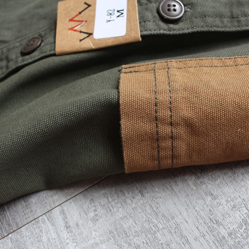 Long Sleeve Tactical Shirts Men  Patch Cargo Shirt Cotton American Casual Vintage Tooling Jacket Outdoor Workwear Blusas