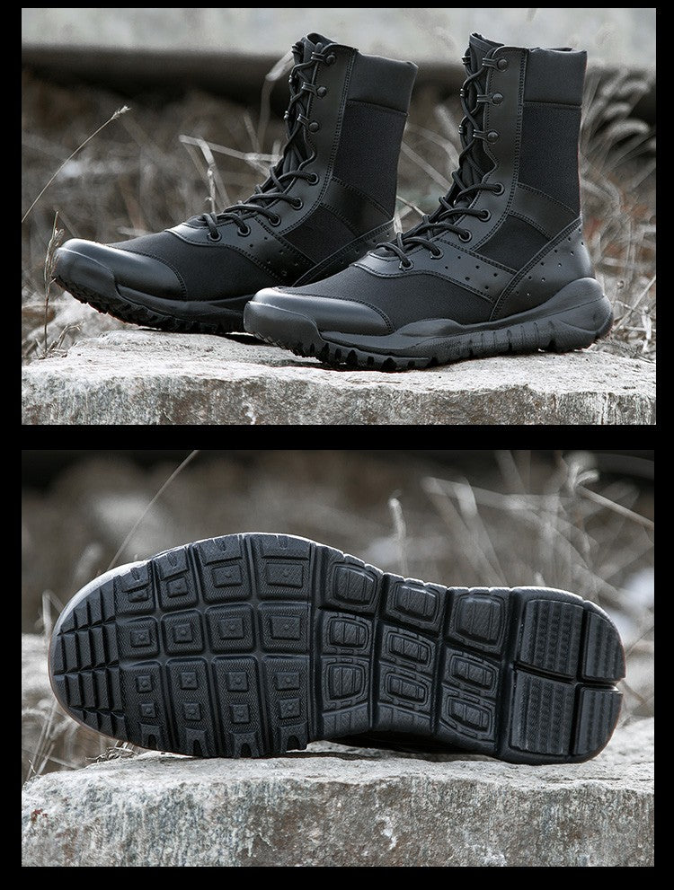 Bota Tática Leve de Verão para Combate Masculina e Feminina, Treino de Escalada, Impermeável, Caminhada ao Ar Livre, Sapatos de Malha Respirável