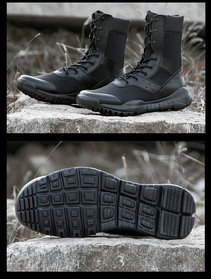 Bota Tática Leve de Verão para Combate Masculina e Feminina, Treino de Escalada, Impermeável, Caminhada ao Ar Livre, Sapatos de Malha Respirável
