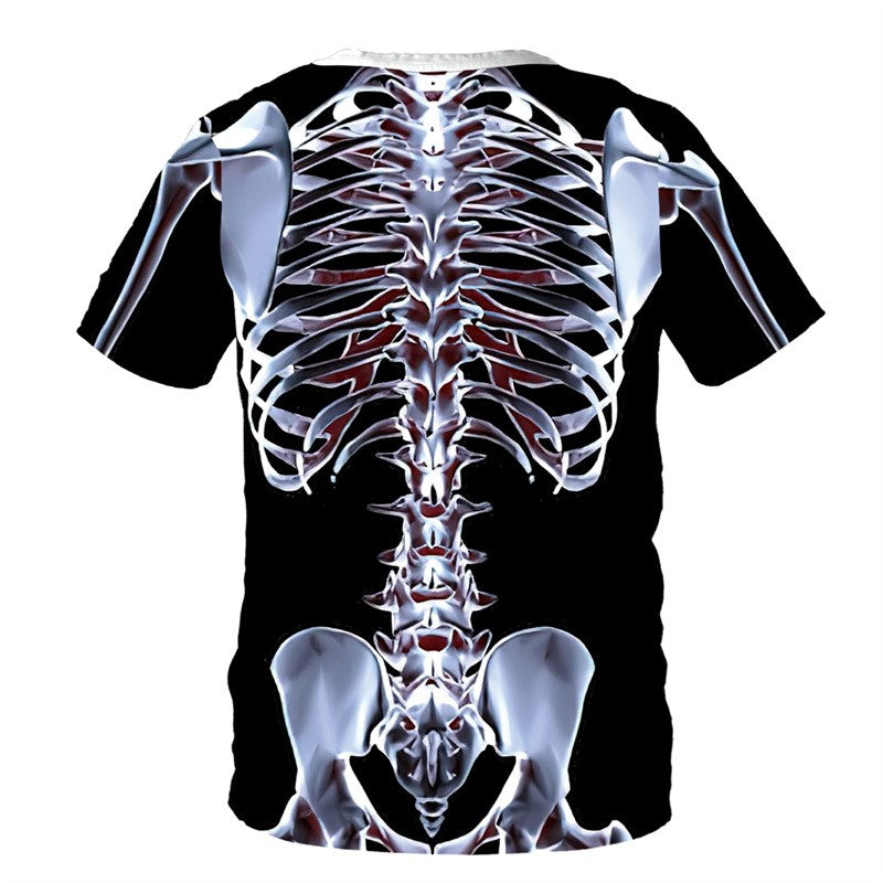 Halloween Skeleton T Shirt For Men Funny 3D Printed Tuxedo T-Shirt Cosplay Costume Suit Tie Tee Shirt Tops Kids Short Sleeves