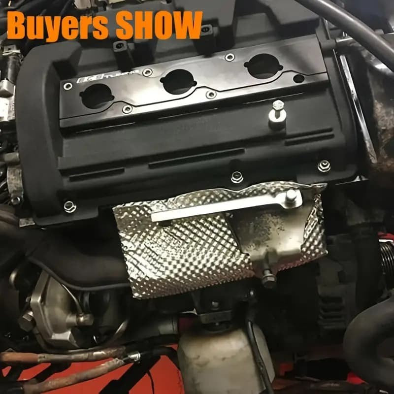 1PC Car Embossed Aluminum Heat Shield 300x500mm Turbo Manifold-Exhausts Electrical Direct Replacement Car Tool Accessories