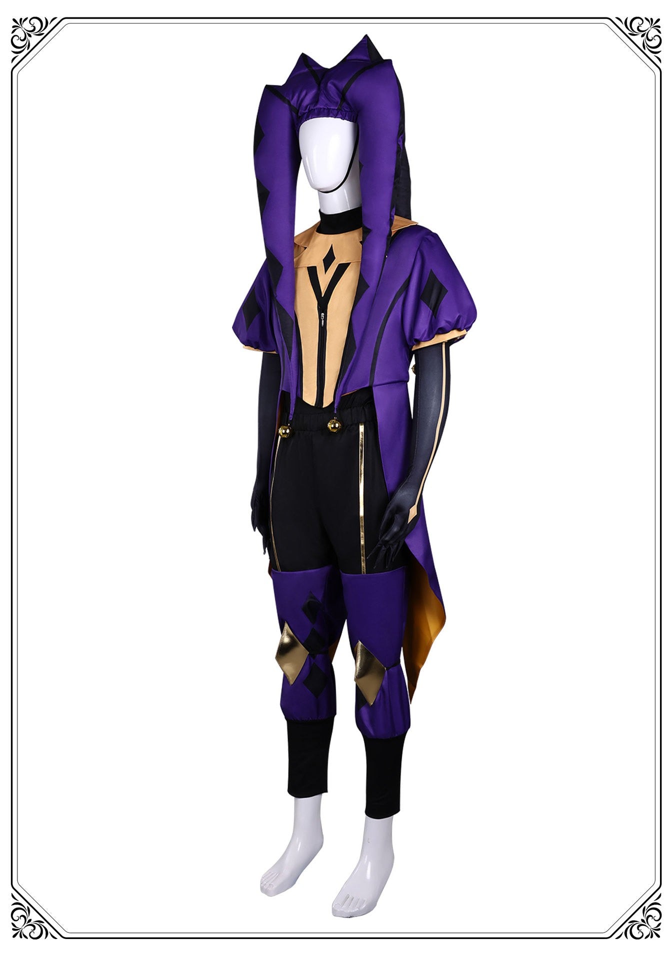 Game The Freak Circus Cosplay Costume Pierrot Jester Harlequin Cosplay Adult Clown Joker Mask Uniform Halloween Carnival Outfits