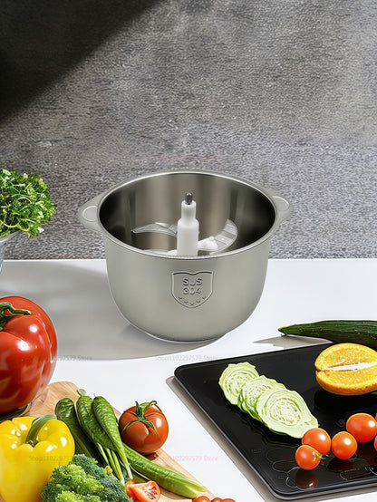 Liquidificador de aço inoxidável multifuncional para carne, frutas, vegetais, processador de alimentos, moedor de carne elétrico de cozinha com cinco velocidades