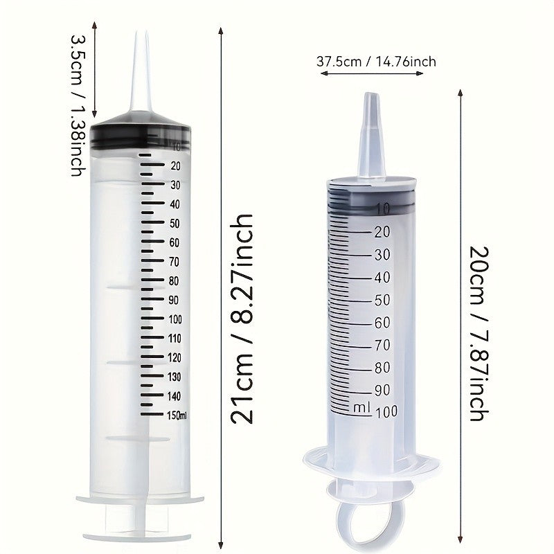 Seringa grande de 60/100/150ml com 100 cm de tubo, conversor, conjunto de tampa, injetor de jardim, para batom líquido, tinta, resina epóxi, óleo