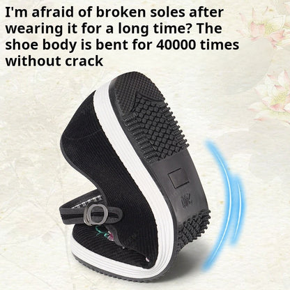 Women's Traditional Chinese Embroidered Cloth Shoes Vintage Handmade Floral Pattern Non-Slip Sole Comfortable Casual Flats Class