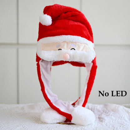 LED Plush Rabbit Hats Glowing Bunny Ears Hat With Moving Ears Cute Spring Cap Adult Children Funny Gift Cosplay Costume