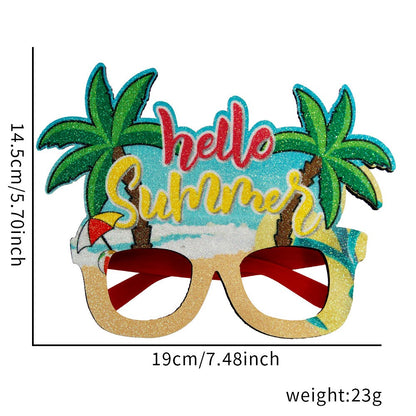 Hawaiian Party Glasses,Summer Flamingo Pineapple Coconut Glasses,Summer Beach Themed Birthday Party Decorations