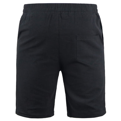 KB New Men's Cotton Linen Shorts Pants Male Summer Breathable Solid Color Linen Trousers Fitness Streetwear S-3XL