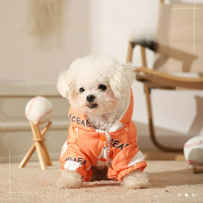 Roupa de algodão para cães de outono e inverno, à prova de respingos, quente, de quatro patas, para filhotes, roupa impermeável para animais de estimação, Teddy Puppy