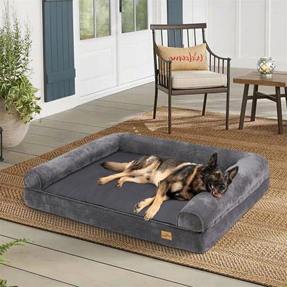 Cama para Cães Extra Grande Colchão Ortopédico para Animais de Estimação Sofá Almofada de Dormir com Capa Removível e Lavável Espuma Macia