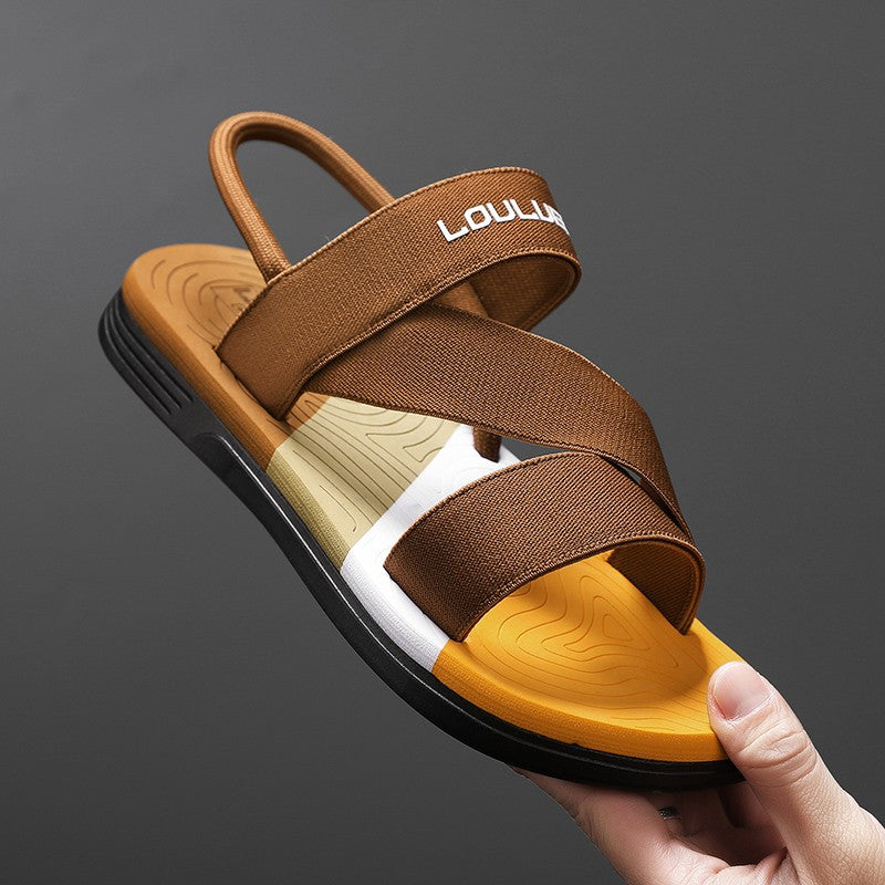 Slippers man summer ankle wrap shoes slip-resistant slide sandals summer male slippers beach Water Shoes Zapatillas Hombre Blue