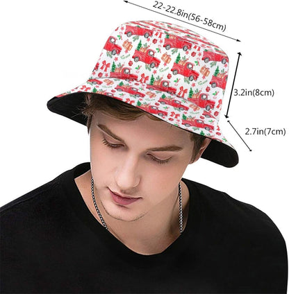 Funny Christmas Bucket Hat New Year Fisherman Hat for Women Men Packable Outdoor Travel Beach Sun Cap