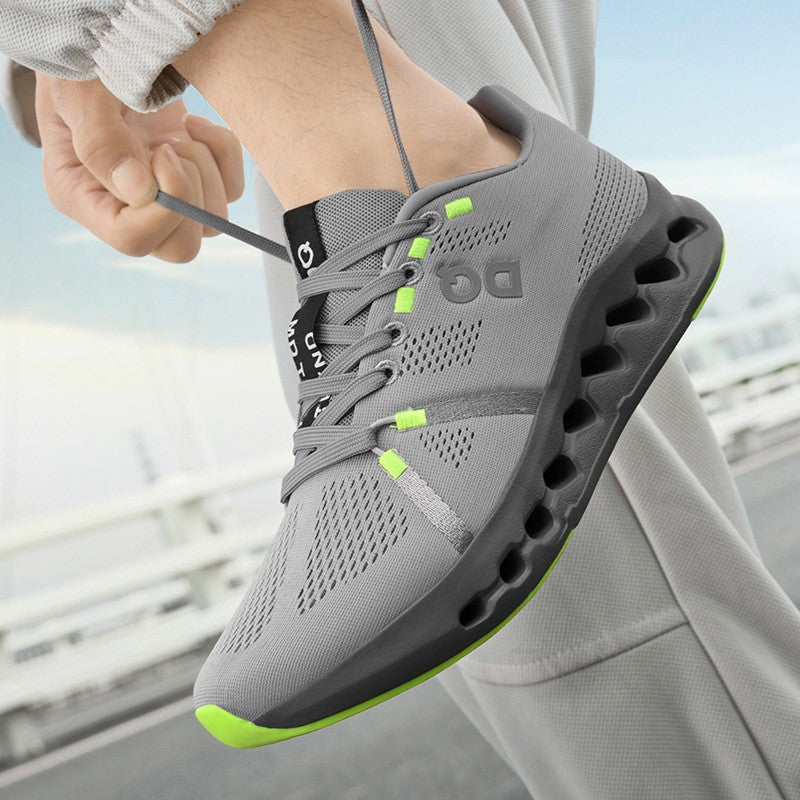 Tênis Masculino com Fivela Giratória, Sapatos Esportivos Leves de Primavera, Casuais, Respiráveis, para Corrida, Versáteis, Estilo Daddy Shoes