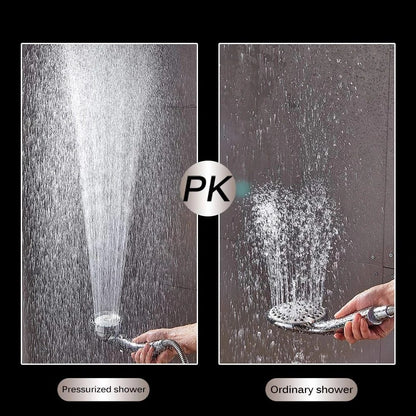 Chuveiro de mão giratório de 360 graus com 3 configurações de spray e botão de pausa ON/OFF, com ajuste de economia de água