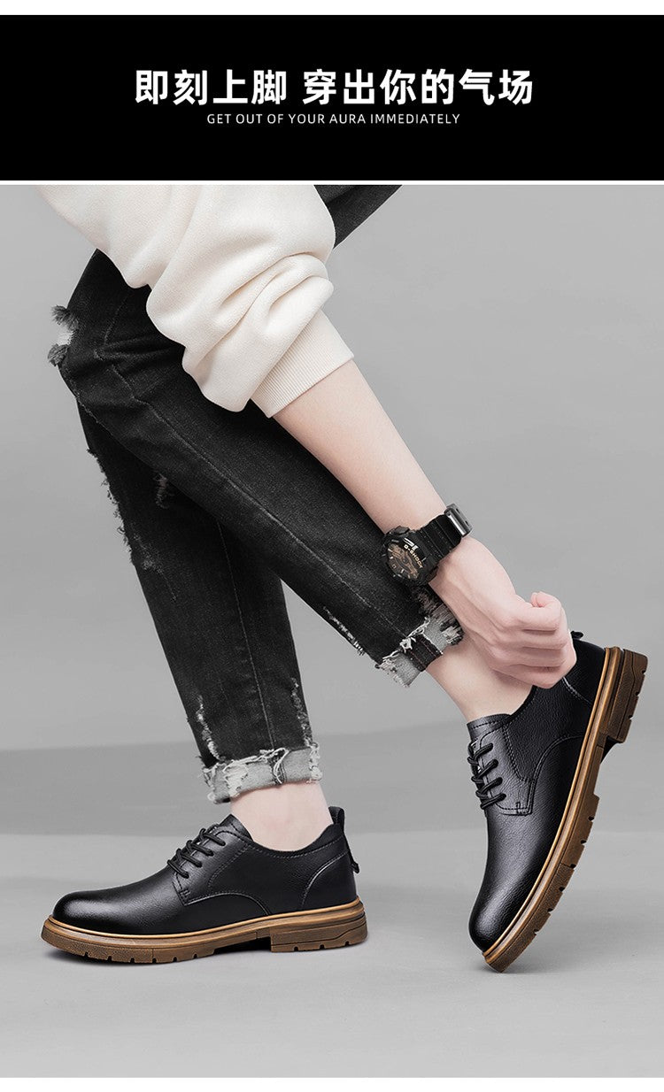 52/2000  CLOHOO handmade men's shoes business casual leather shoes breathable soft sole comfortable classic lace-up men's shoes