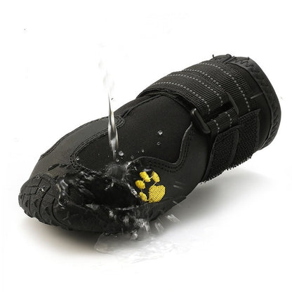 Botas Impermeáveis para Cães, Botas Quentes para Neve, 4 peças/conjunto, Sapatos para Cães com Refletores, Botinhas para Chuva, Meias Antiderrapantes, Calçados para Cães de Porte Médio e Grande