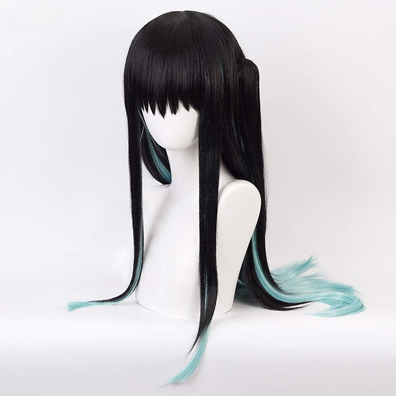 Anime Tokitou Muichirou Cosplay Synthetic Wig Muichiro Tokito Wig Heat Resistant Synthetic Hair Wigs