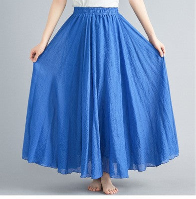 Fashion Cotton Linen Clothes Women Skirts Maxi Y2k Elegant Streetwear Saia Ropa Mujer Casual Vestido Long Skirt Faldas Harajuku