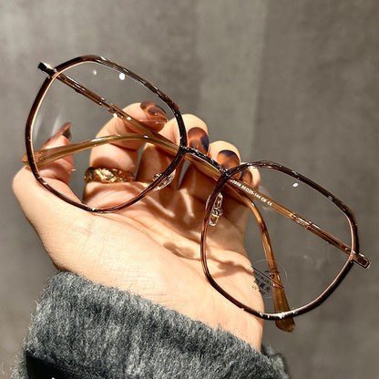 LYSON New Fashion Large Polygonal Women Reading Glasses Anti Blue Light Progressive Prescription Glasses Myopia Optical Eyewear