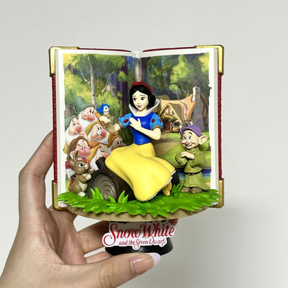 Disney Princess Snow White Action Figure Toy Snow White and the Seven Dwarfs D-Stage Story Book Series Anime Figures Model Gifts