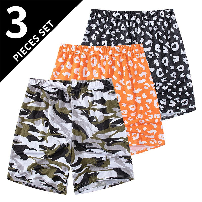 1/3Pcs Men's Plus-size Mesh Black Quick-drying Shorts Running Fitness Basketball Football 5 Pants Teenagers Elastic Waist Slacks