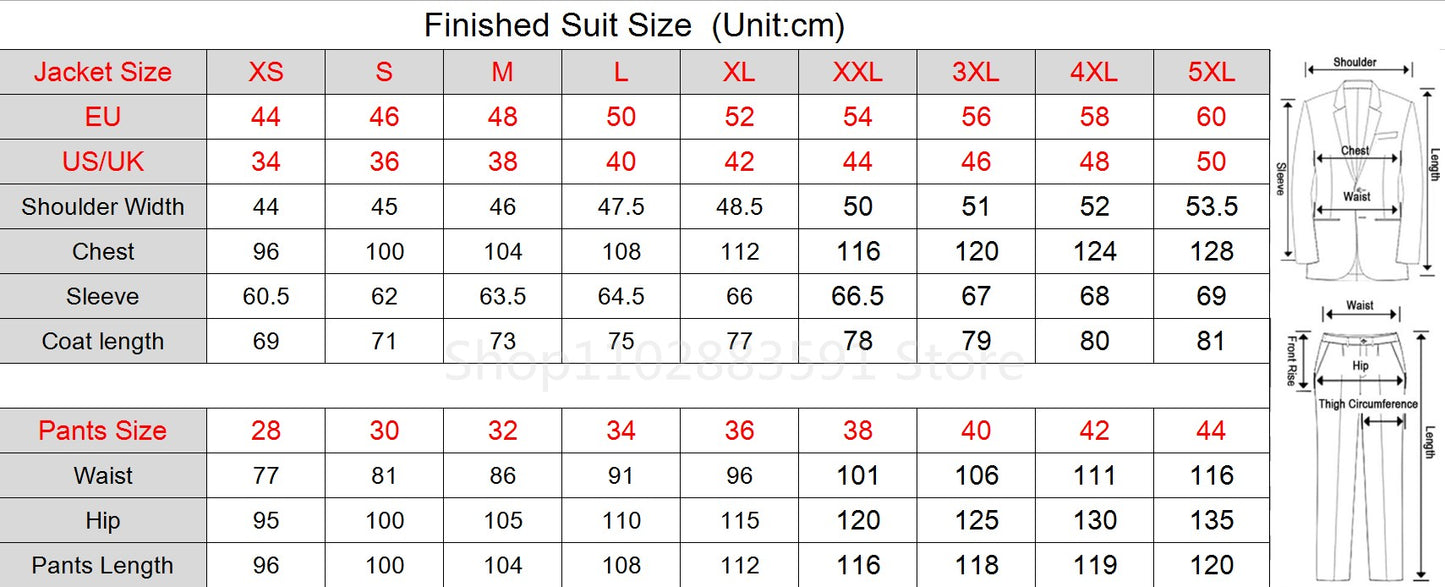 2 Piece Chic Pinstripe Navy Blue Men Suits  Set High Quality Formal Double Breasted Peak Lapel Suit Slim Fit Smart Casual Tuxedo