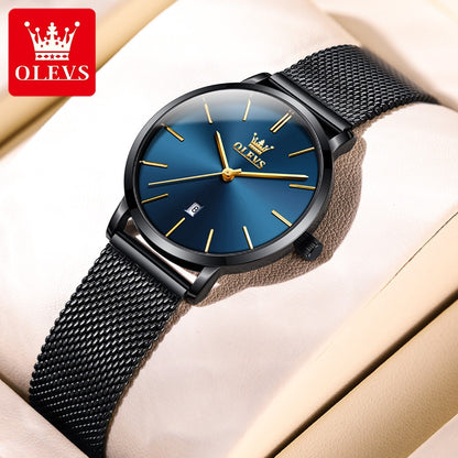 OLEVS 5869 Fashion Women's Watches Milanese Mesh Belt Waterproof Simplicity Versatile Quartz Watch for Lady Original Wristwatch