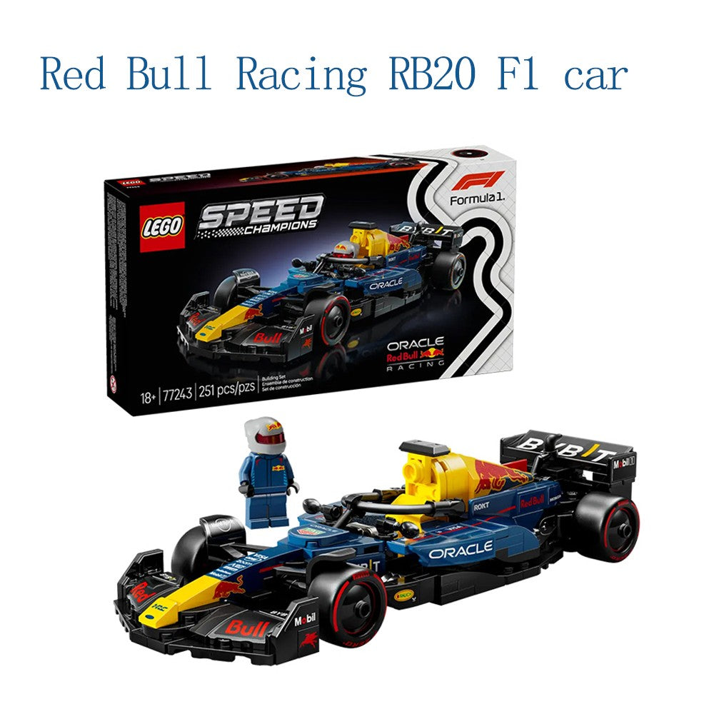 Lego Speed 77242 Ferrari SF24 Red Bull Racing RB20 Mercedes AMGF1 KICK Sauber Racing Blocos de Montar Brinquedos para Meninos e Meninas