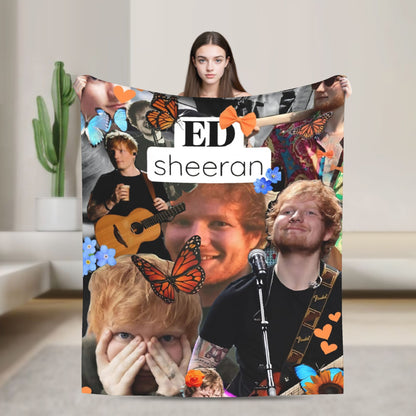 Manta de Viagem Ed Sheeran Cobertor de Lã para Decoração de Casa Macio Quente Colcha Personalizada de Qualidade Presente de Aniversário