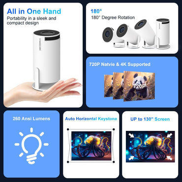 Magcubic HY300 Pro 4K Projector 260ANSI Android 11 Portable Projector Dual WiFi6 BT5.0 Outdoor Cinema Home Theater Support 720P