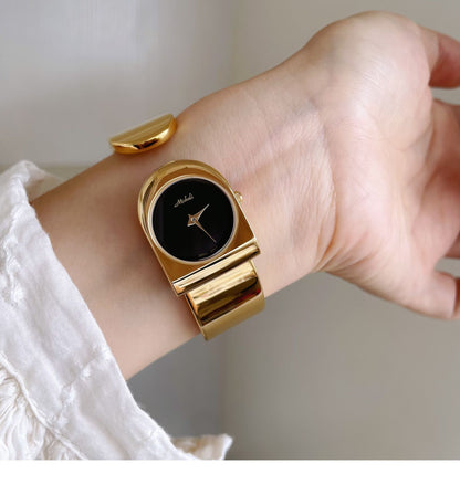 Luxury Women's Quartz Watch Simple Design Gold Delicate Bracelet Clock Gift Stainless Steel Women's Watch