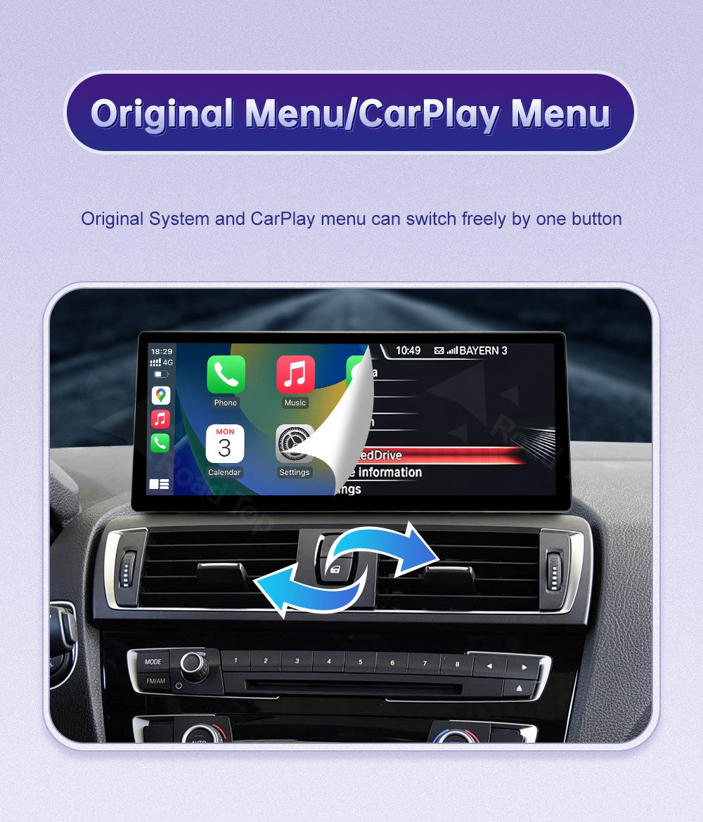 12.3inch Ultra Thin Screen For BMW 1/2/3/4 Series F20 F21 F22 F23 F30 F31 F33 F36 CIC/NBT/EVO Wireless CarPlay Multimedia Radio
