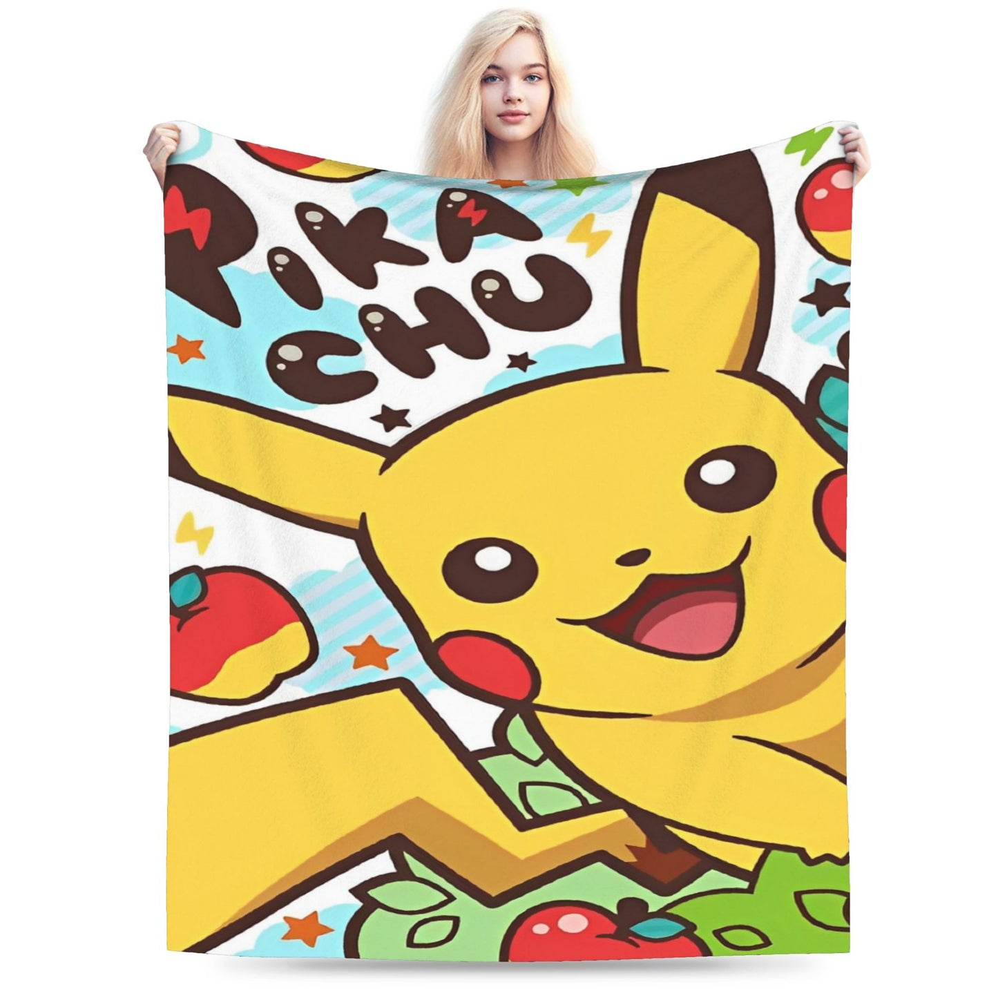 Cobertor de Flanela com Cena Clássica de Pokémon para Cama Super Quente, Mantas para Sofá, Cadeira, Piquenique, Colcha Engraçada, Capa para Sofá-Cama