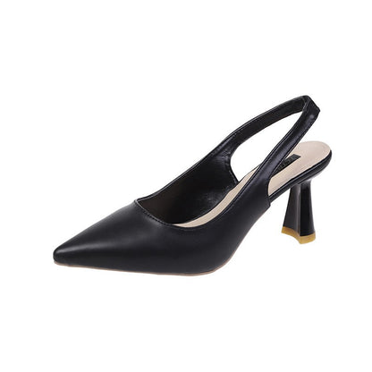 Sapatos Femininos de Verão com Salto Agulha, Bico Fino, PU Respirável, Confortáveis e Elegantes, Boca Rasa, Sandálias Sensuais