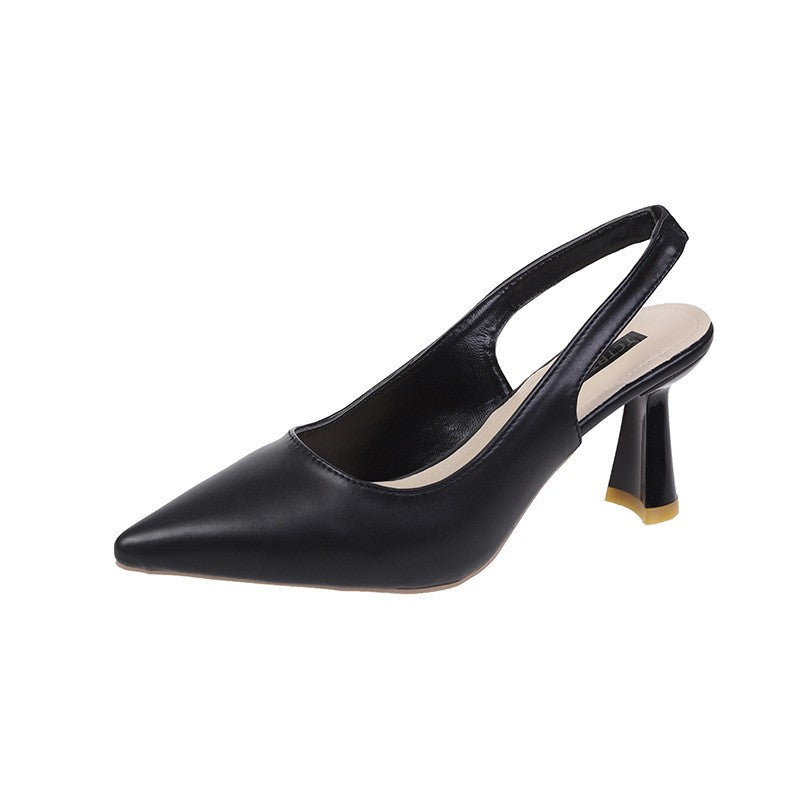 Sapatos Femininos de Verão com Salto Agulha, Bico Fino, PU Respirável, Confortáveis e Elegantes, Boca Rasa, Sandálias Sensuais