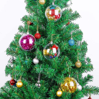 1-15pcs Creative Christmas Clear Plastic Hollow Ball Bright More Size Ornaments Holiday Decor Hanging Balls Party Wedding Decor