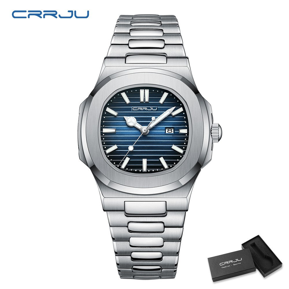 CRRJU  Men Watch 2024 Luxury Top Brand Quartz Watches Business Simple Ultra Thin Luminous Wristwatch Men's Clock Reloj Hombre