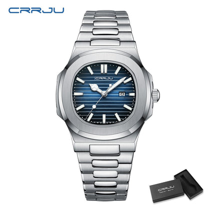 CRRJU  Men Watch 2024 Luxury Top Brand Quartz Watches Business Simple Ultra Thin Luminous Wristwatch Men's Clock Reloj Hombre