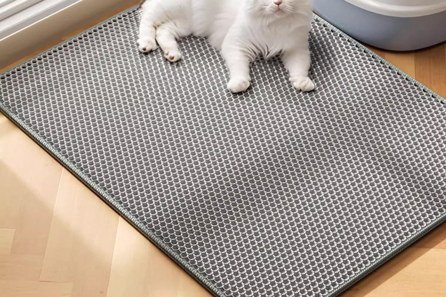 Tapete Higiênico Extra Grande para Gatos, Impermeável, Dupla Camada, Antiderrapante, Lavável, Protetor de Chão, Retentor de Areia para Caixa de Areia