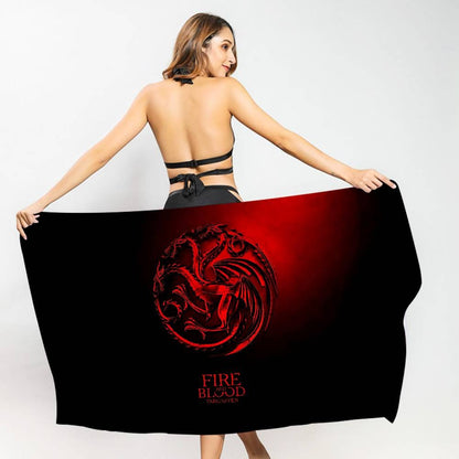 Film G-Game Of T-Thrones Microfiber Blanket Quick Drying Beach Towels Oversized Printing Super Absorbent Pool Towel Blanket